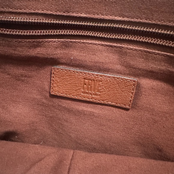 Frye Ring Dome Cognac Brown Satchel Shoulder Handbag 2 Ways to Carry *BEAUTIFUL* - Picture 3 of 16